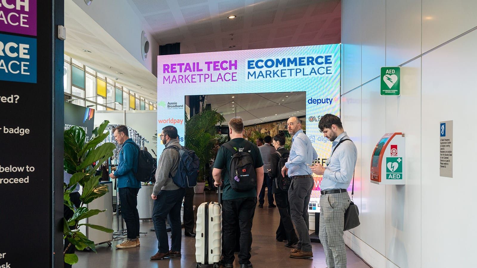 Retailers and technology providers on the event floor